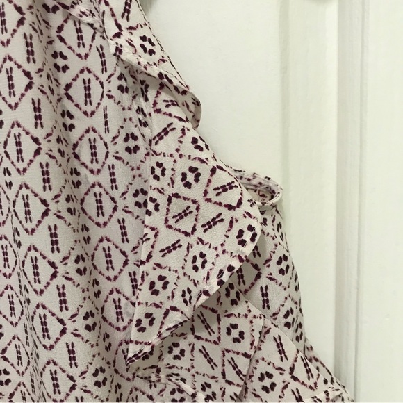Madewell 100% Silk Lily Ruffle Top in Echo Grid Peplum Hem Size Small - Picture 12 of 17